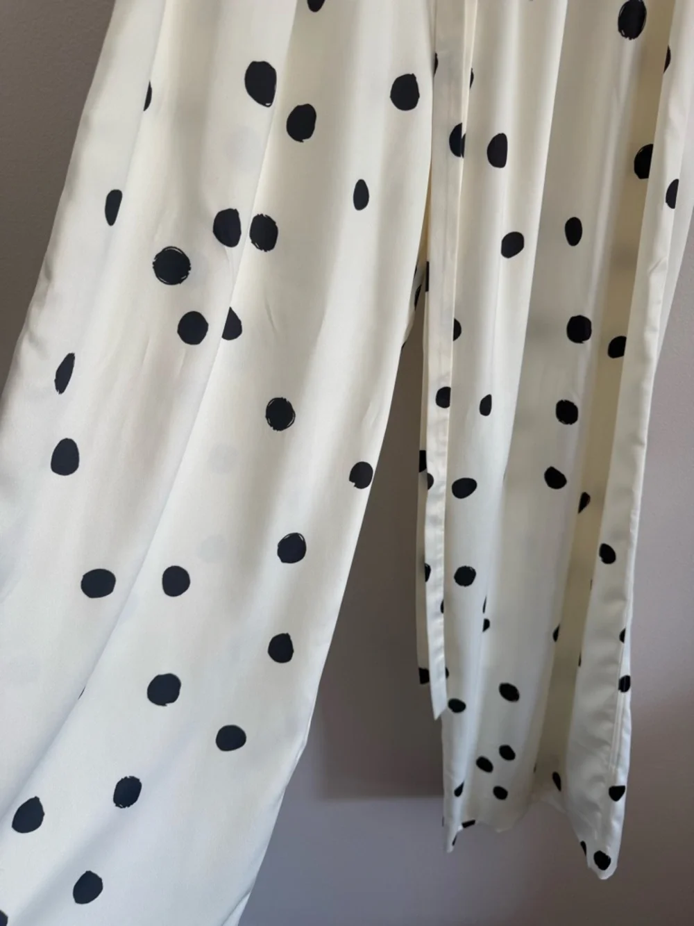 MIMI Women's Black and White/Ivory Polka Dot Button-Up Shirt And Pants Set - Picture 6 of 9